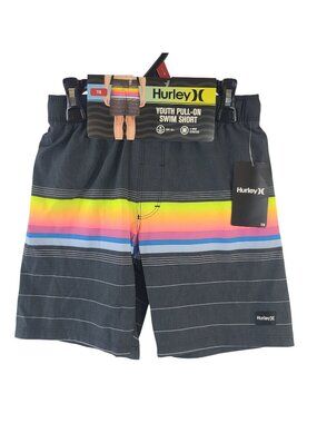NEW Hurley Youth Pull-On Swim Shorts Size 7/8 With UPF 50+ Protection